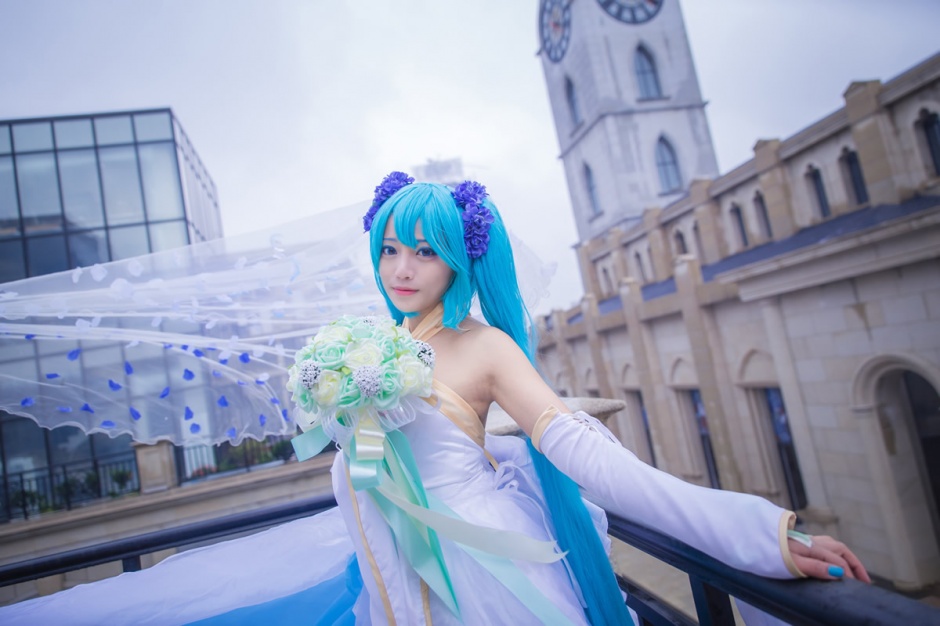 Miku花嫁cosplay美女图片