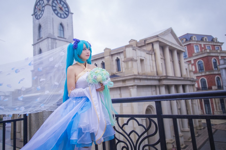 Miku花嫁cosplay美女图片