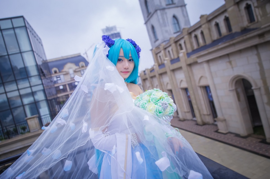Miku花嫁cosplay美女图片