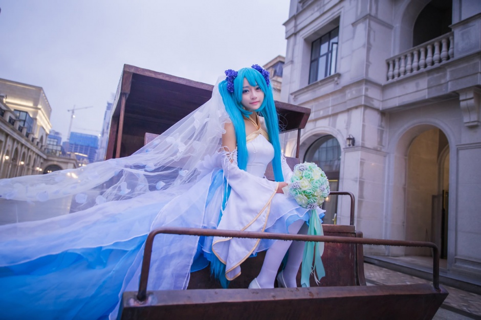 Miku花嫁cosplay美女图片