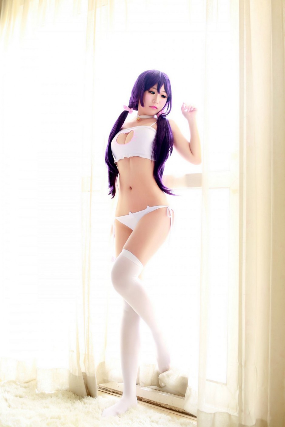 性感妹子秒变东条希cos图片