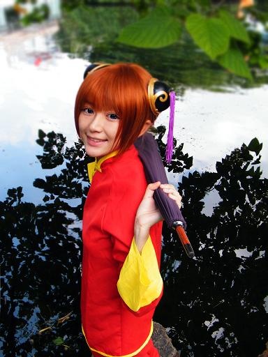 超萌的美少女银魂神乐cos图片