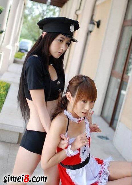 火辣的性感cosplay美女摄影图