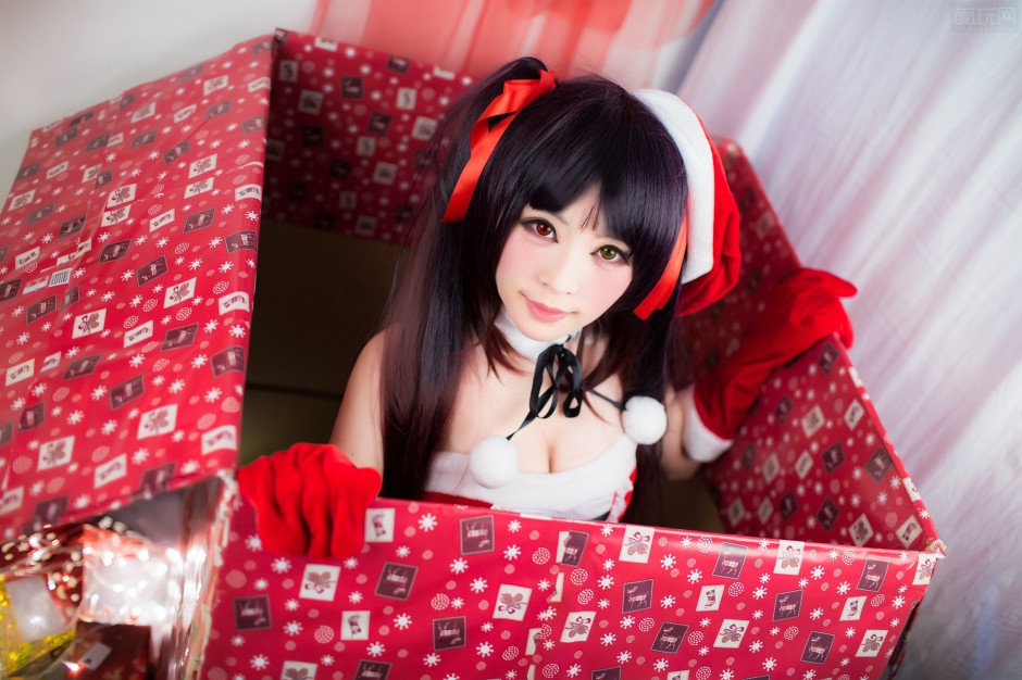 时崎狂三cosplay福利圣诞装美图