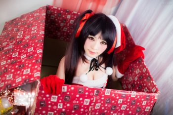 时崎狂三cosplay福利圣诞装美图