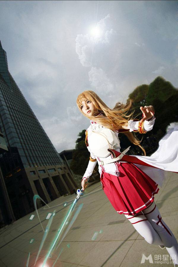 徐娇cosplay动漫美少女亚丝娜图片