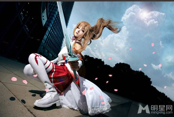 徐娇cosplay动漫美少女亚丝娜图片