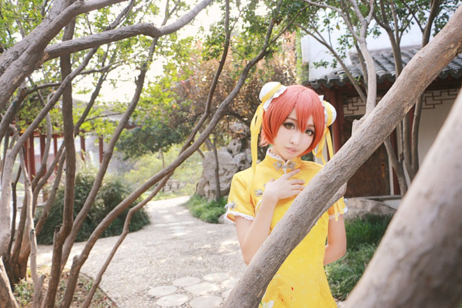 小清新妹子星空凛旗袍cos美图