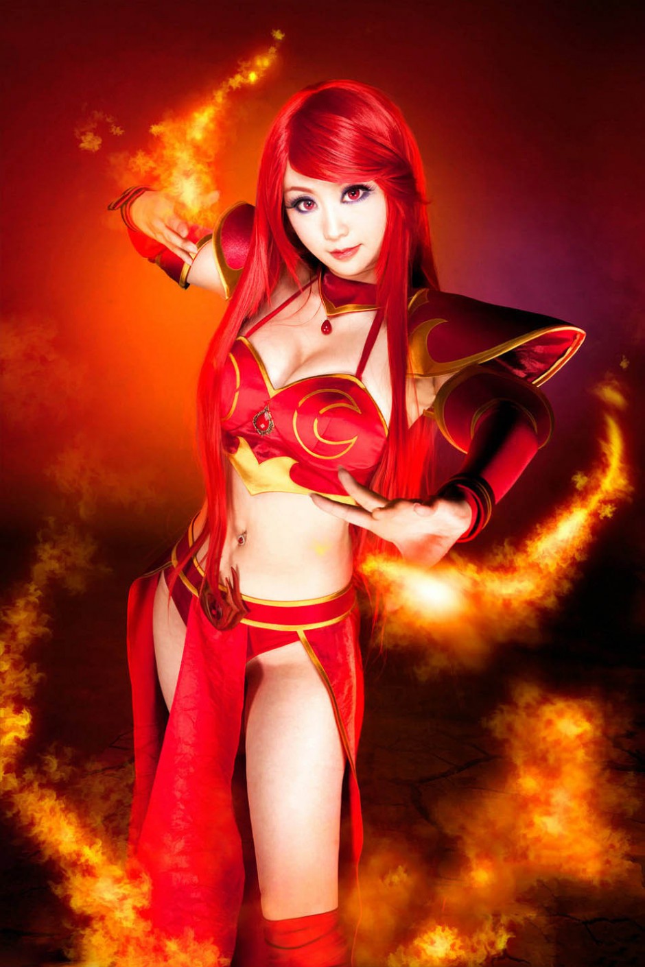 dota2冰女火女cosplay高清大图