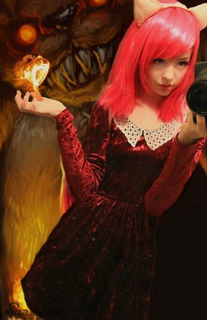 英雄联盟安妮cosplay头发图片