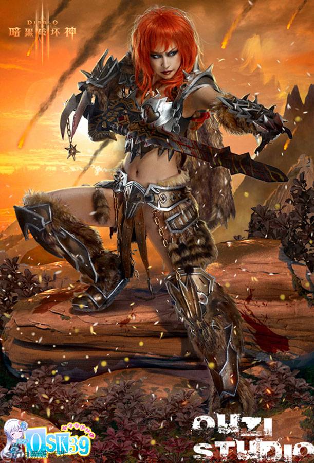 猫小朵cos女野蛮人霸气图片