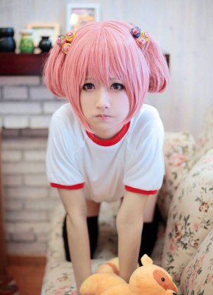 初音粉发cos图片萌萌哒