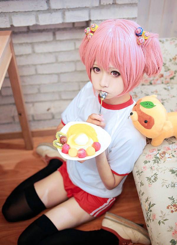 初音粉发cos图片萌萌哒