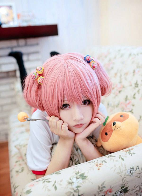 初音粉发cos图片萌萌哒