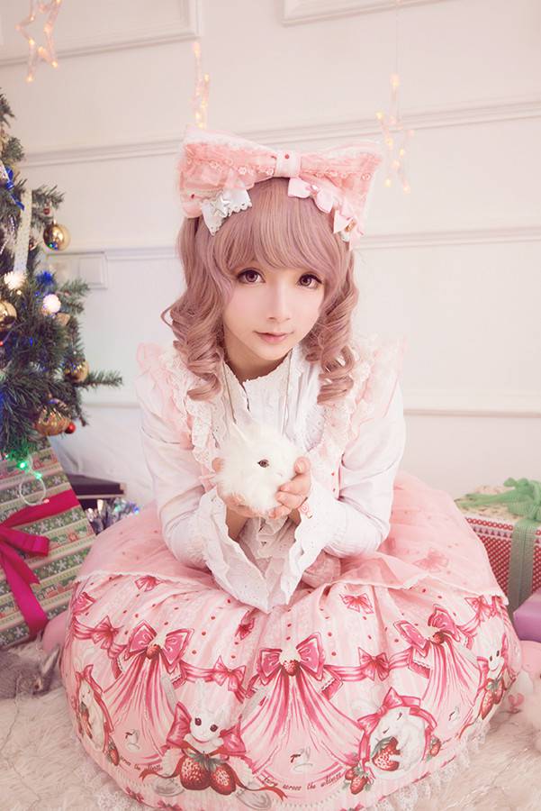 圣诞节cosplay动漫妹子妆面图