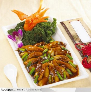 中华美食-中华食谱五花肉炒比管