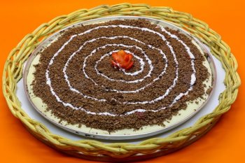 巧克力披萨摄影图片