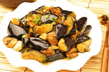 家常茄子凉菜系列美食素材图片