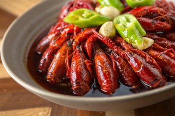 美味的小龙虾特写图片