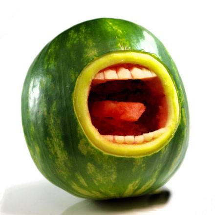 大嘴巴水果西瓜搞怪图片