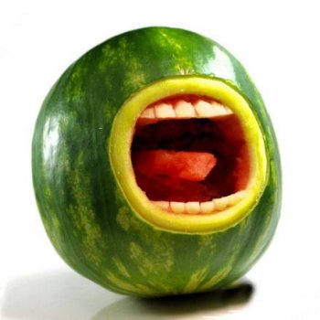 大嘴巴水果西瓜搞怪图片