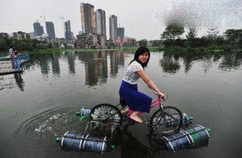搞笑奇葩图片之两用自行车