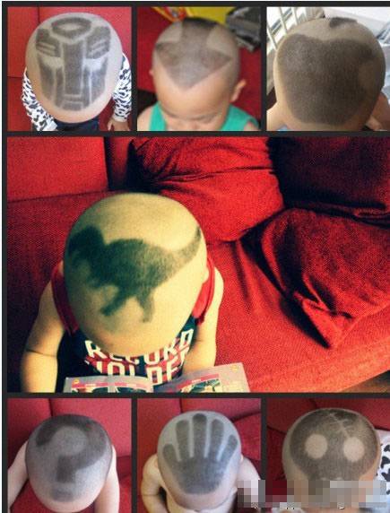 搞怪爆笑图片之儿子的发型