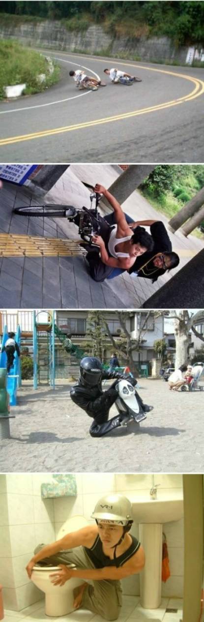 开车搞笑图片之拉风的车手