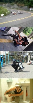 开车搞笑图片之拉风的车手