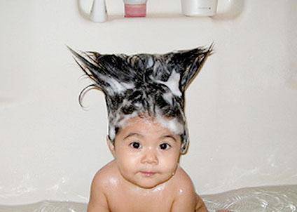 恶搞儿童图片之帅气的发型