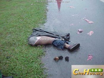 车祸尸体照片 剩下残缺的断肢